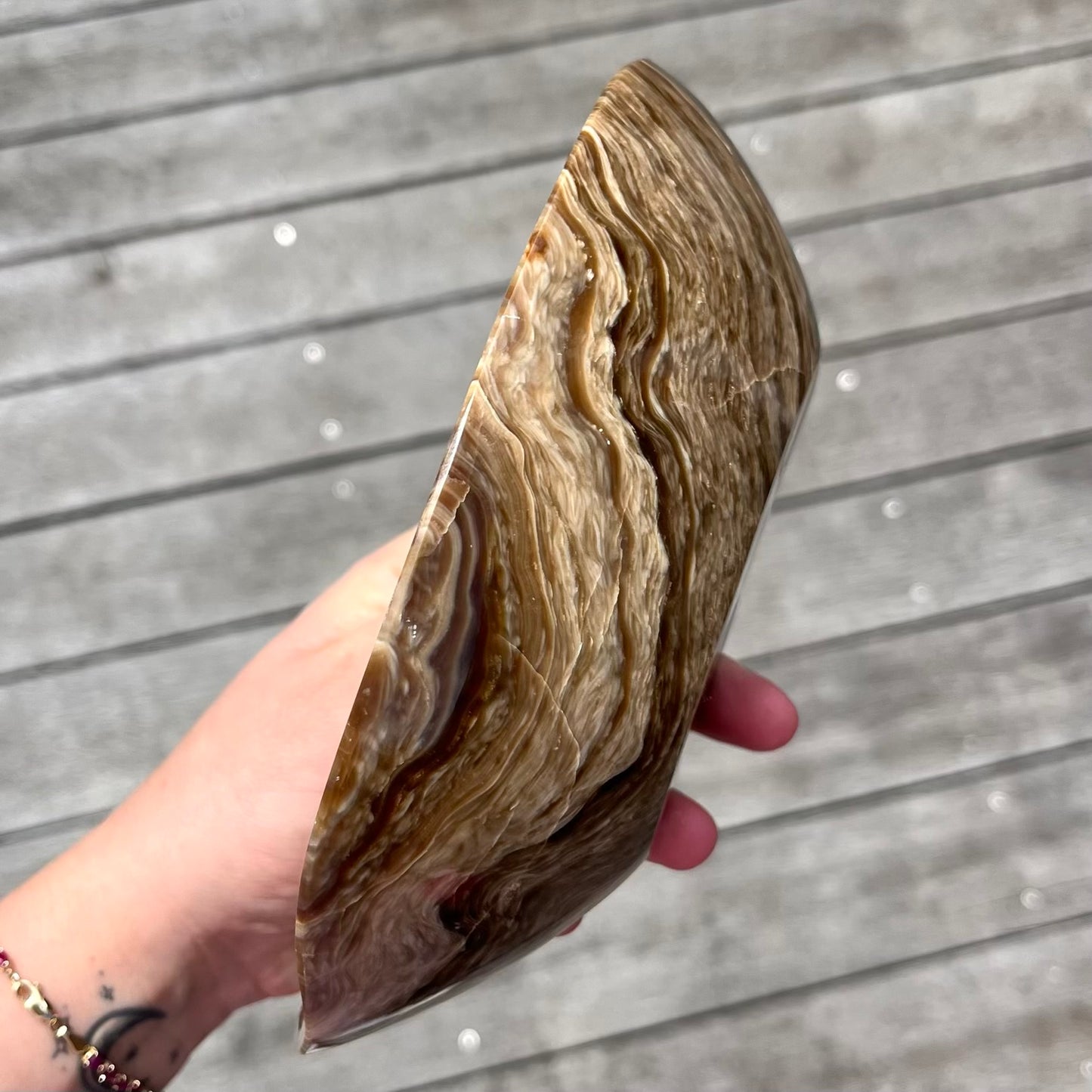 Chocolate Calcite Large Crystal Bowl - Grounding, Healing, Confidence
