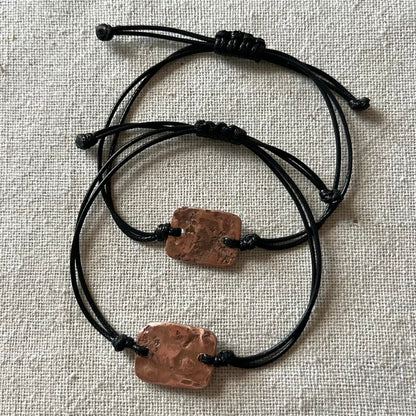Copper Plate Cord Bracelet - Creativity, Motivation
