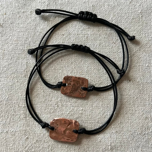 Copper Plate Cord Bracelet - Energy, Vitality, Balance