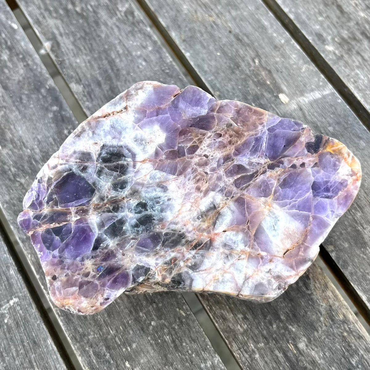 Chevron Amethyst Medium Slab Crystal -  Intuition, Spiritual Awareness