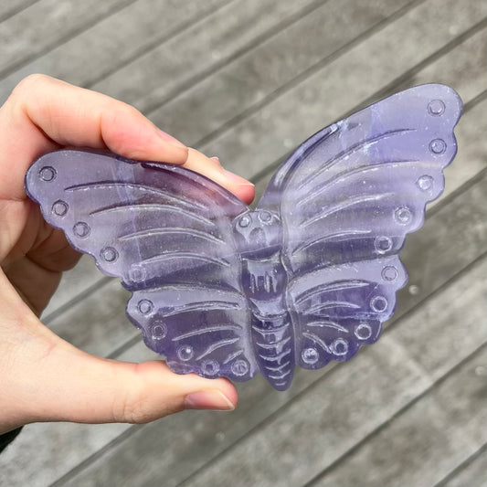 Purple Fluorite Butterfly Crystal - Clarifying, Transformative, Harmonising
