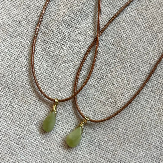 Mini Teardrop Pendant - Jade