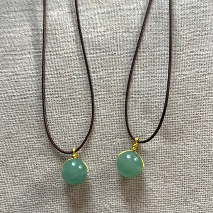 Sphere Pendant - Green Aventurine