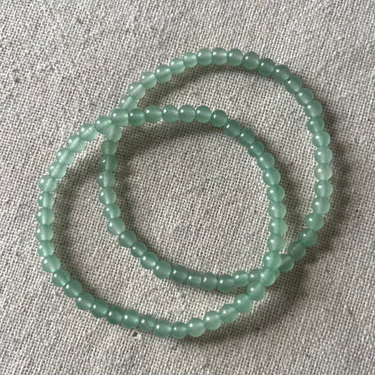 Green Aventurine 4mm Beaded Bracelet - Prosperity