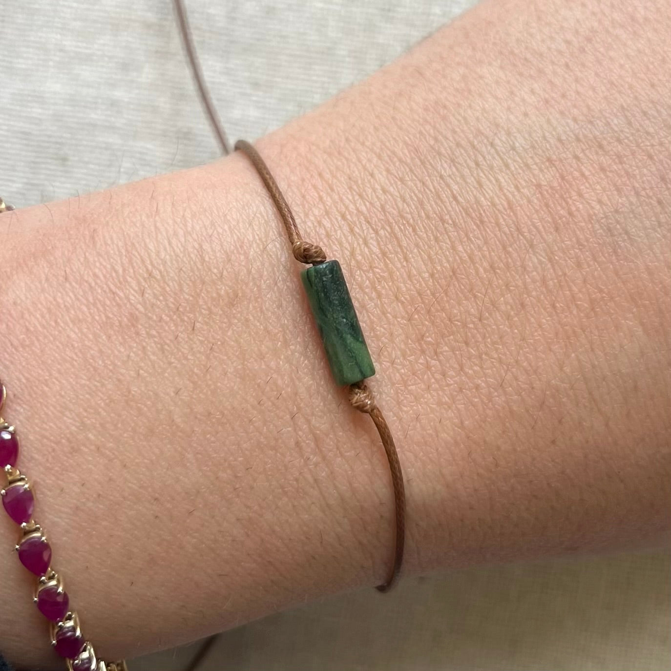 Sacred Cord Bracelet - Green Jade