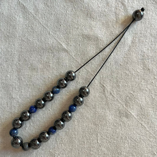 Komboloi Worry Bead Bracelet - Hematite & Lapis