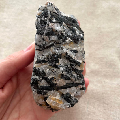 Tourmaline in Quartz Raw Crystal - Medium