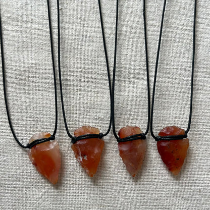 Arrow Point Pendant - Red Agate