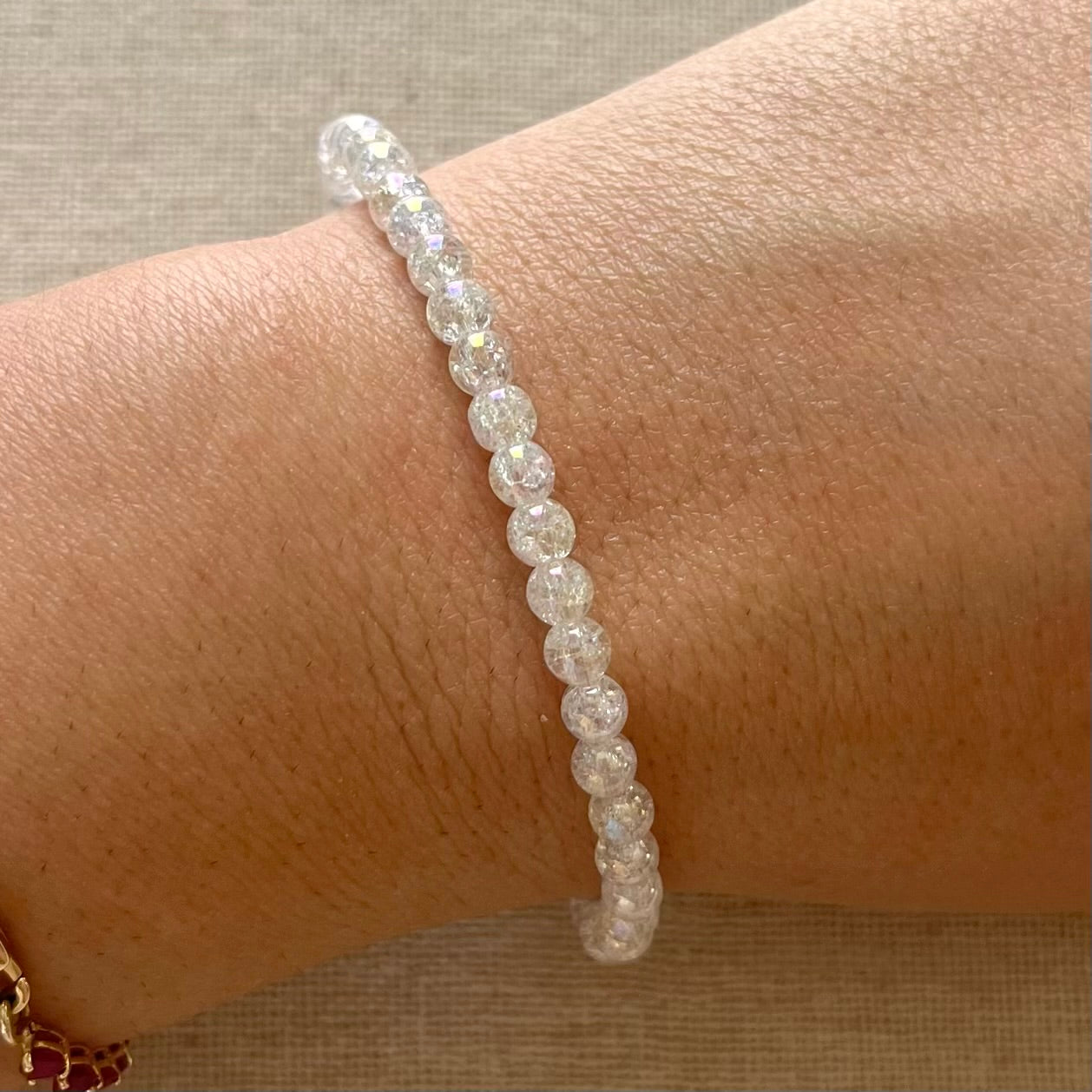 Angel Aura Quartz 4mm Beaded Bracelet - Radiance