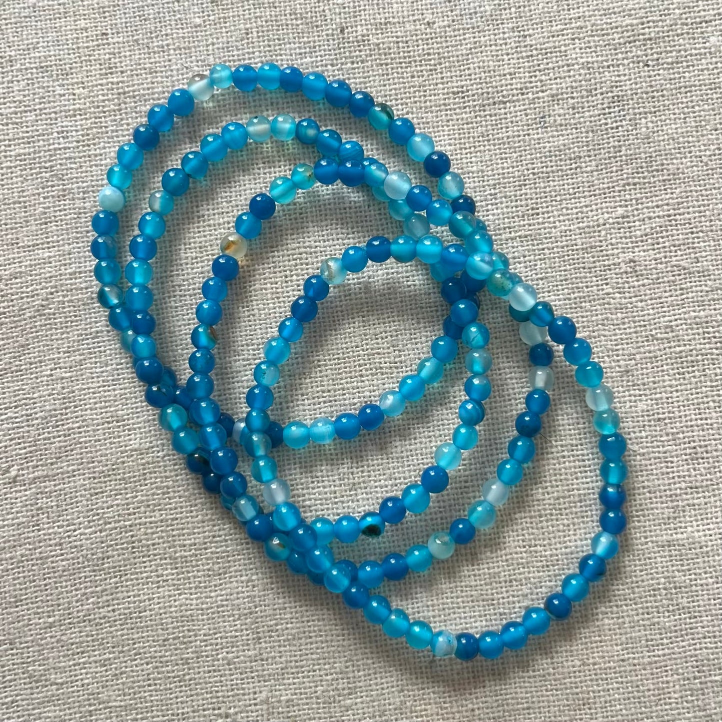 Blue Agate 4mm Beaded Bracelet - Harmony