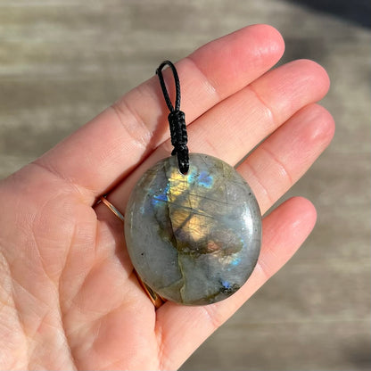 Labradorite Oval Large Pendant - ONE OF A KIND