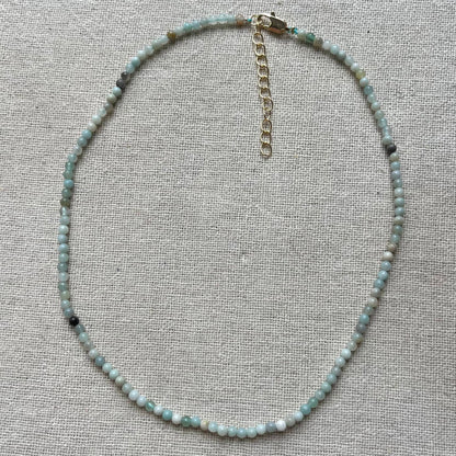Amazonite 3mm Beaded Necklace - Peace