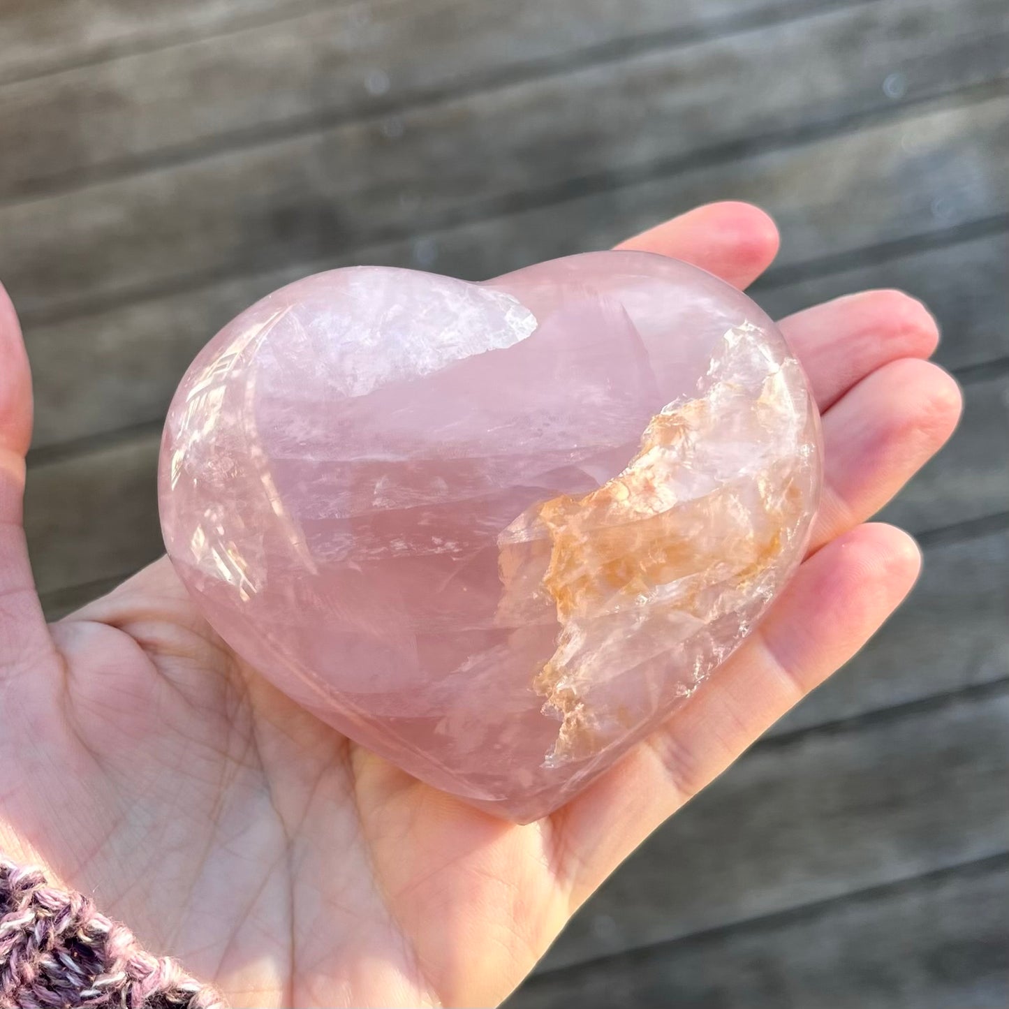Rose Quartz Large Heart Crystal - Unconditional Love, Emotional Healing