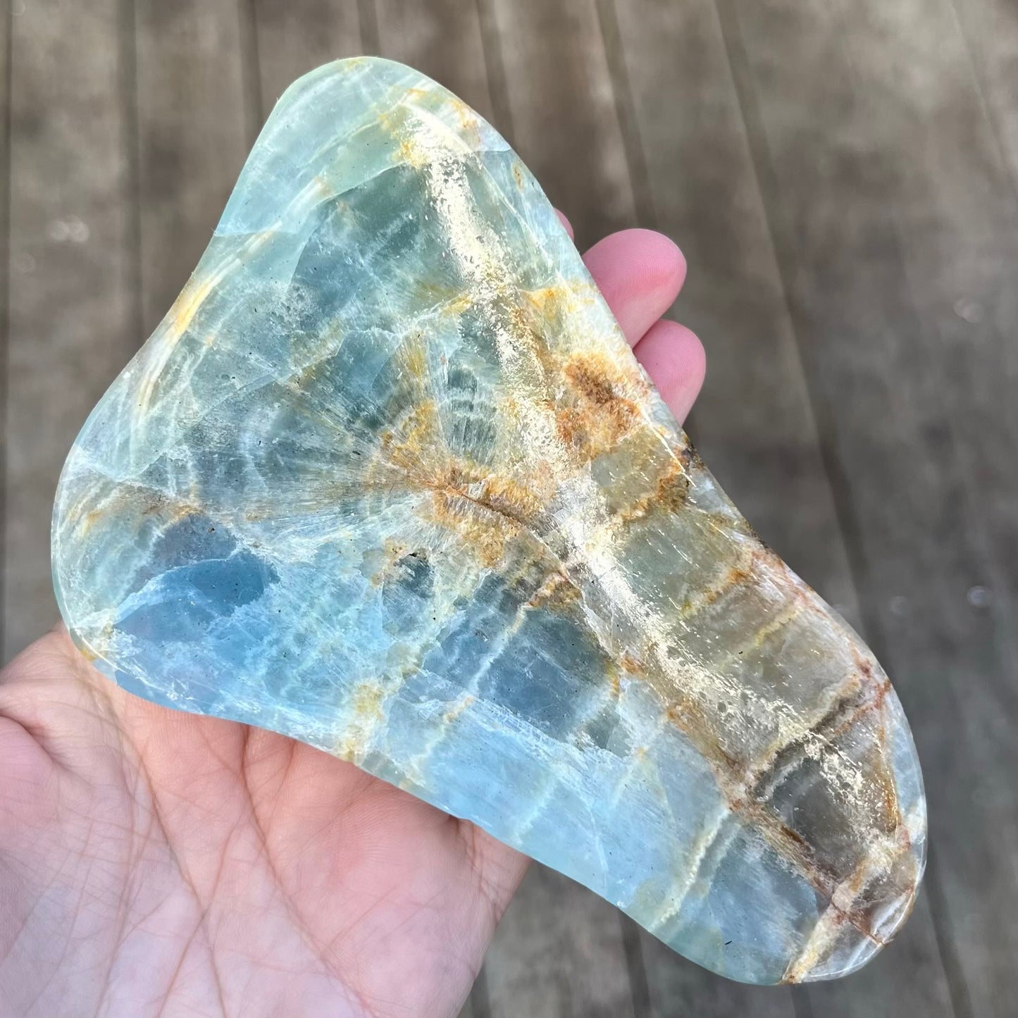 Blue Onyx Medium Irregular Crystal Bowl - Calm, Peace, Grounding
