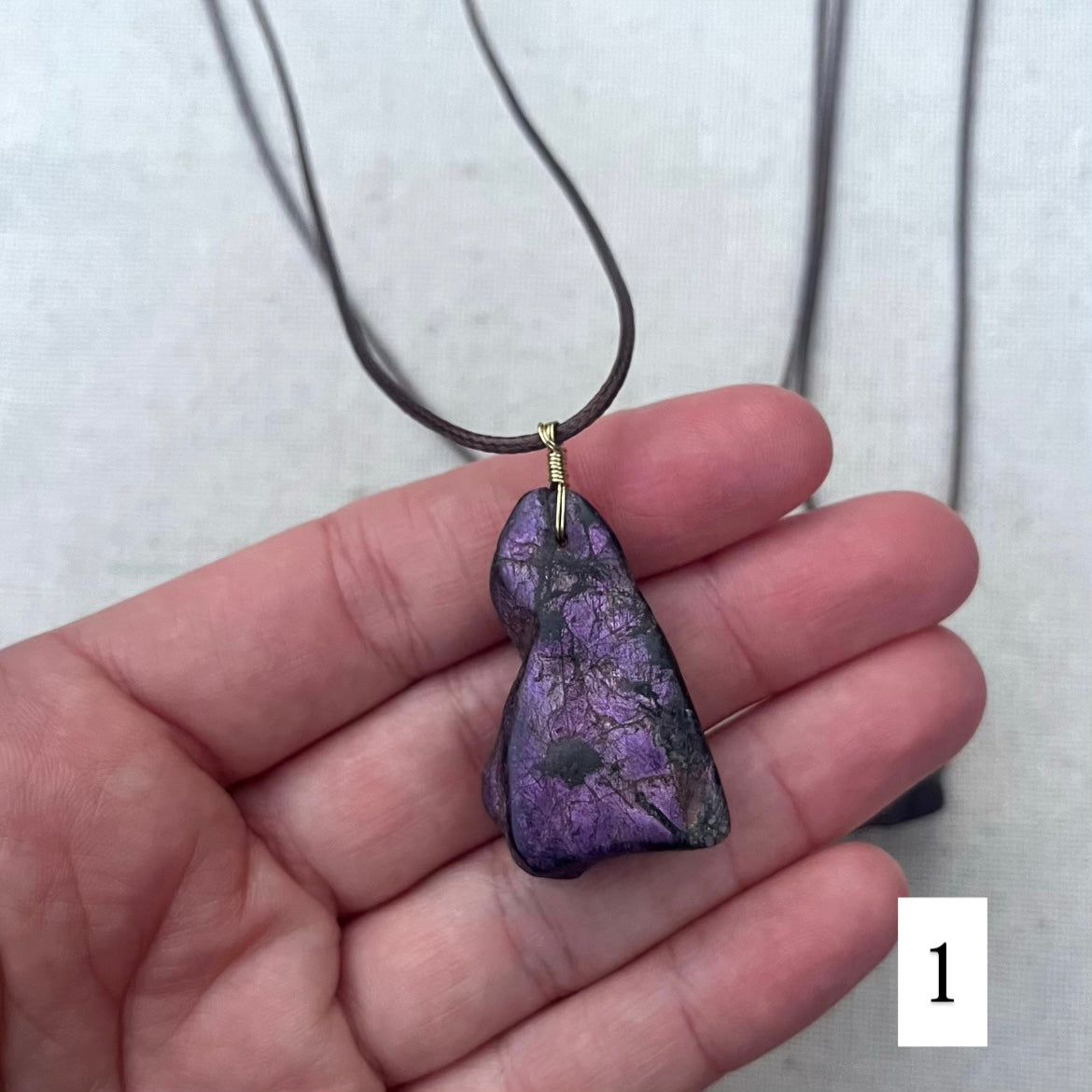 Purperite Raw Pendant - ONE OF A KIND