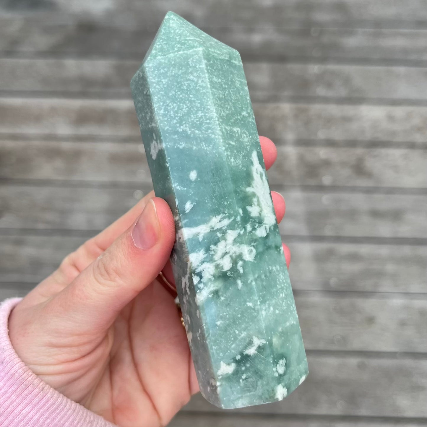 Green Aventurine Medium Point Crystal - Lucky, Positivity, Uplifting