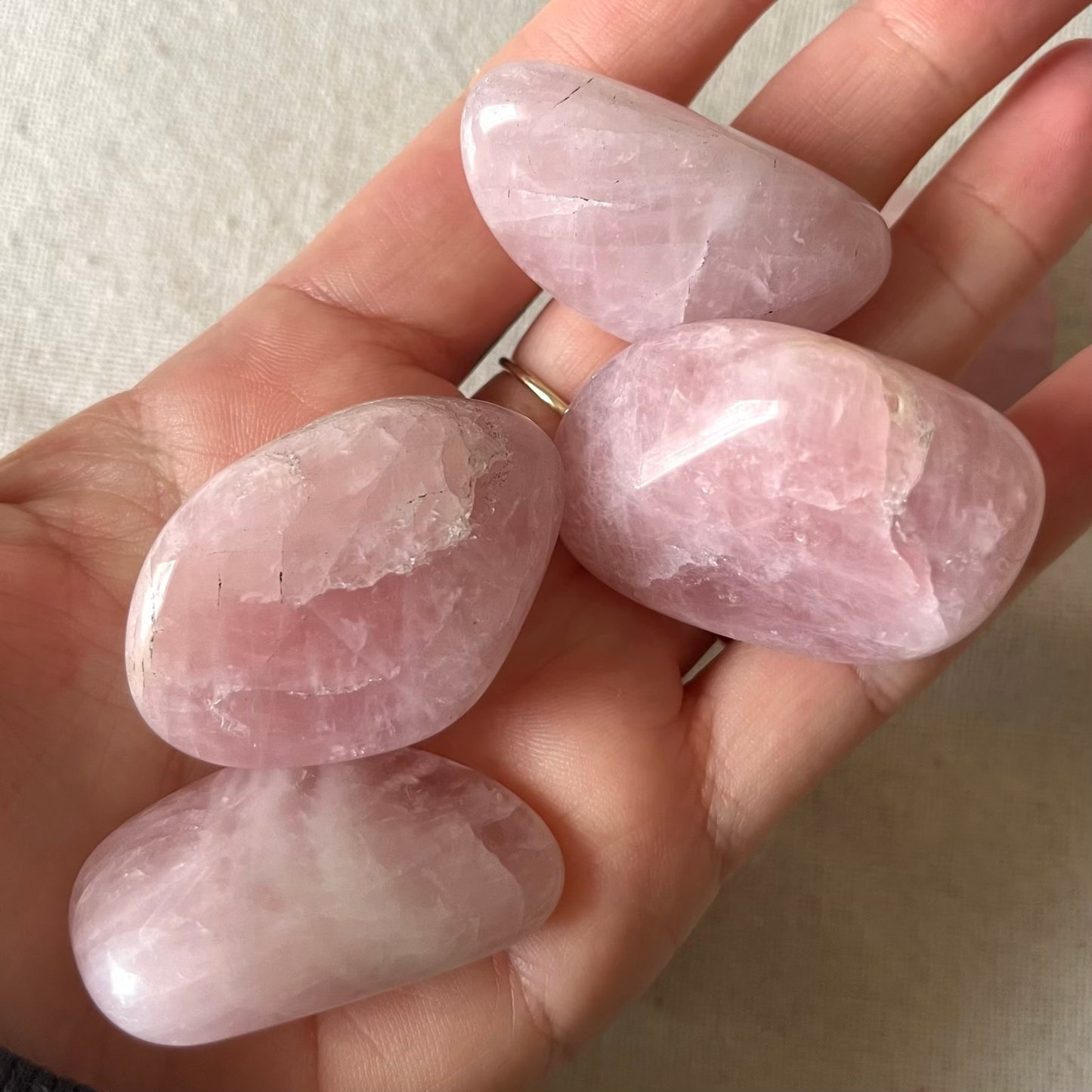 Rose Quartz Large Tumble Stone - Unconditional Love, Emotional Healing