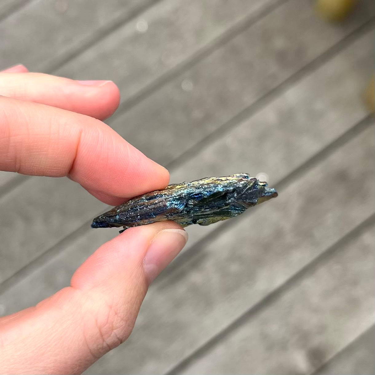 Titanium Aura Kyanite Small Raw Crystal - Aligning, Energising, Protective