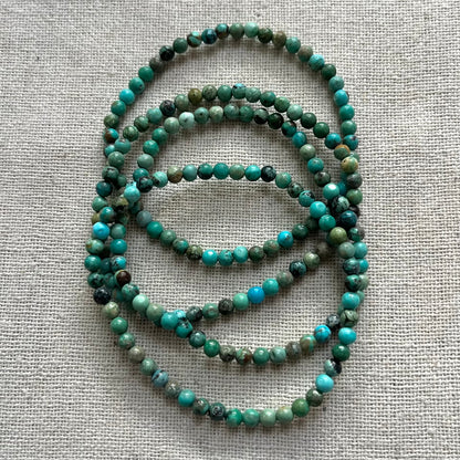 Turquoise 4mm Beaded Bracelet - Wisdom
