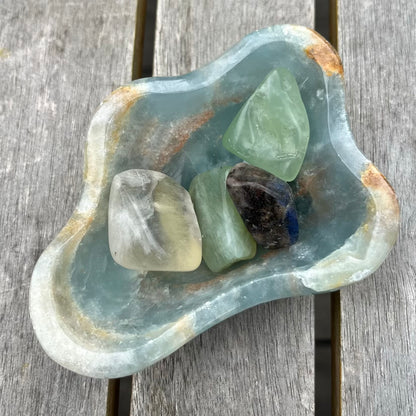 Blue Onyx Medium Crystal Bowl - Calm, Peace, Grounding