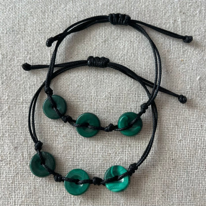 Malachite Circle Cord Bracelet