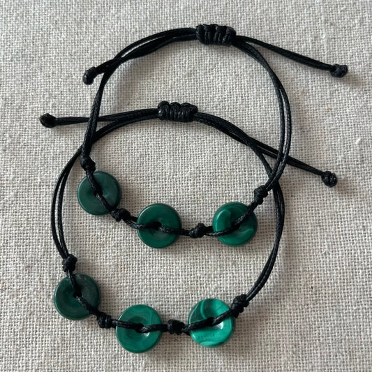 Malachite Circle Cord Bracelet