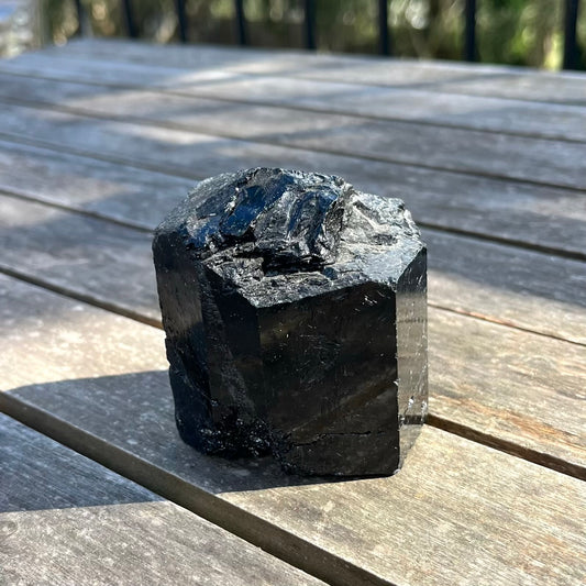 Black Tourmaline Large Raw Crystal - Protection