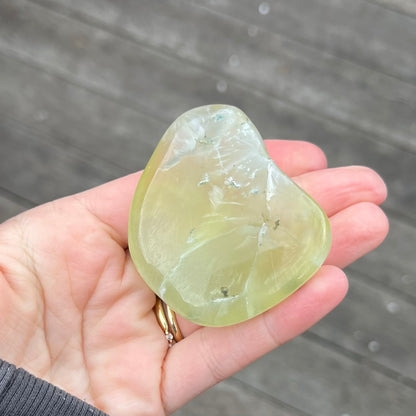 Prehnite Palm Stone Crystal - Protection, Emotional Healing