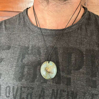Labradorite Circle Pendant - ONE OF A KIND