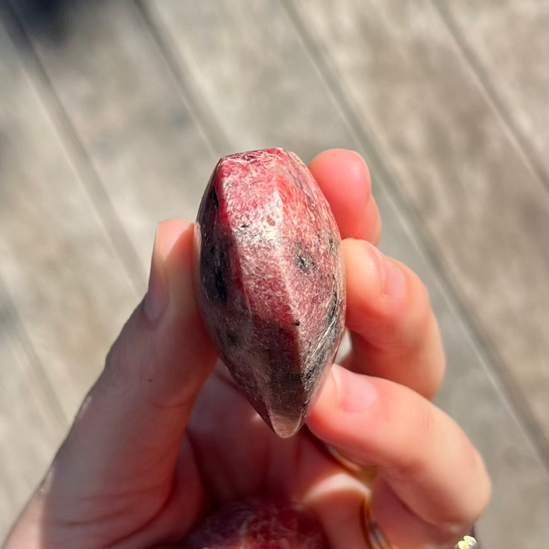 Rhodonite Small Heart Crystal - Compassion, Balance, Love