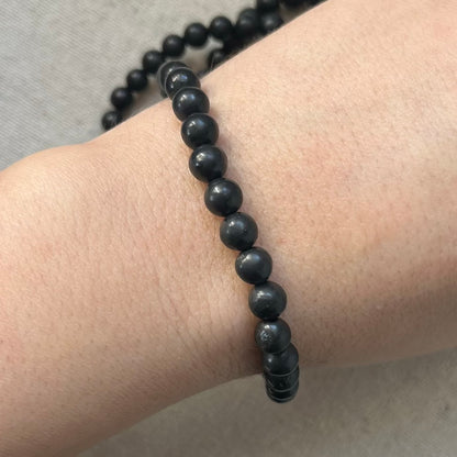 Shungite 6mm Beaded Bracelet - Detoxification