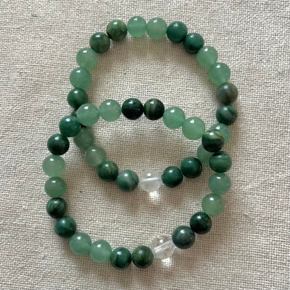 Lucky Fortune Bracelet - Jade, Green Aventurine & Clear Quartz