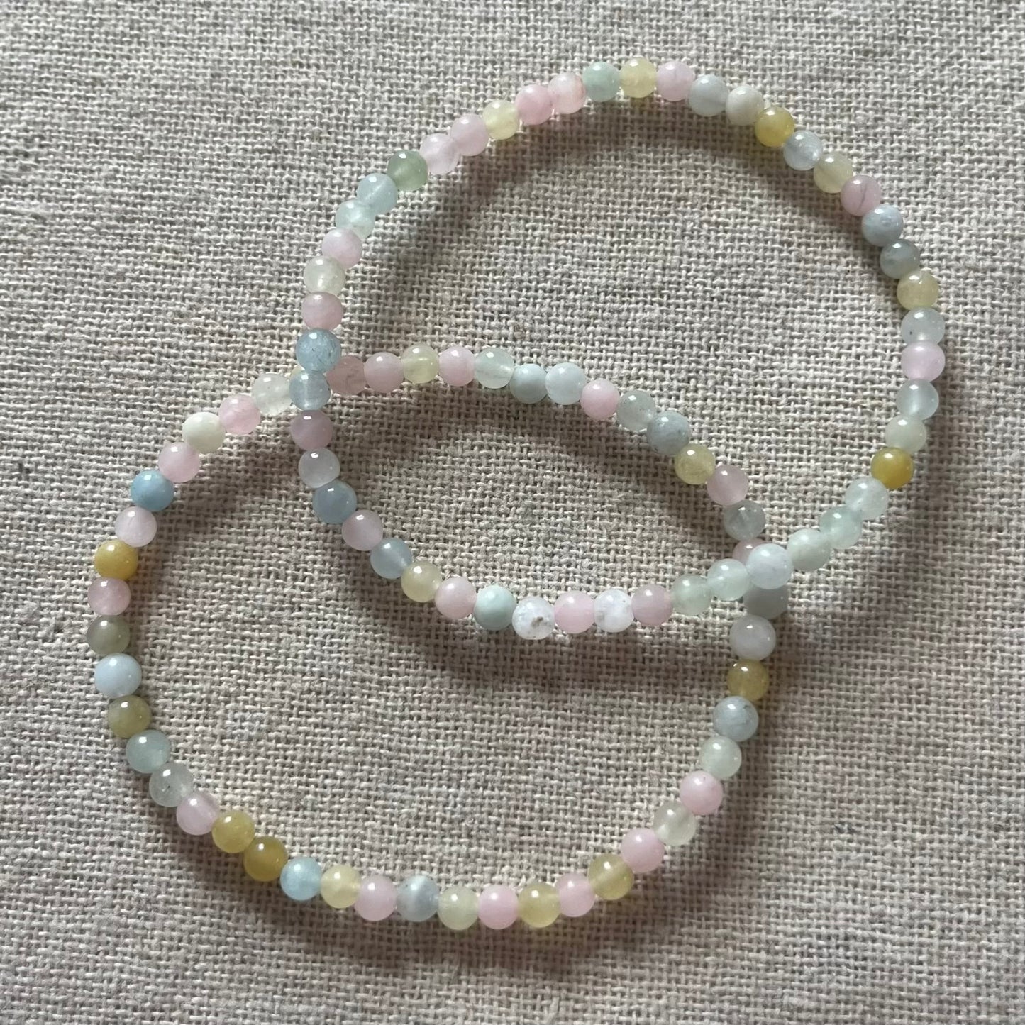 Morganite 4mm Beaded Bracelet - Divine Love