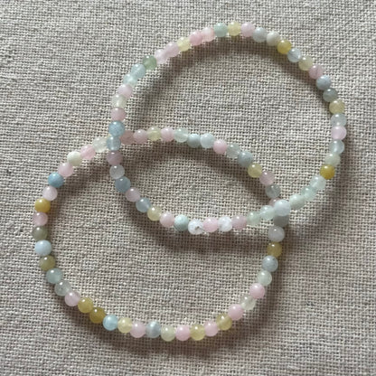 Morganite 4mm Beaded Bracelet - Divine Love