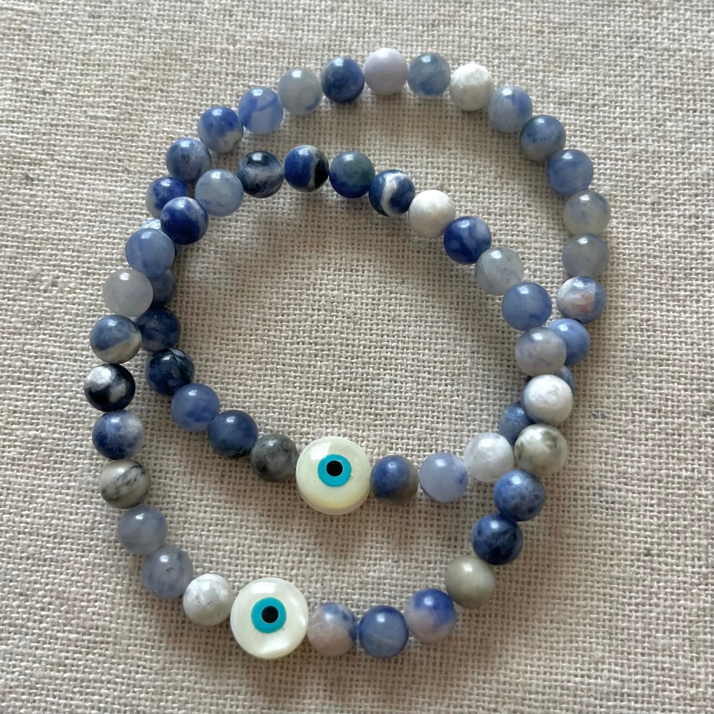 Aegean Evil Eye Protection Bracelet - Sodalite