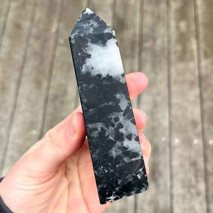 Tourmaline in Quartz Large Point Crystal - Grounding, Protective, Purifying