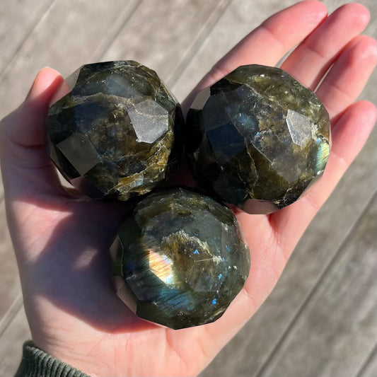 Labradorite Faceted Crystal Sphere - Intuition, Transformation