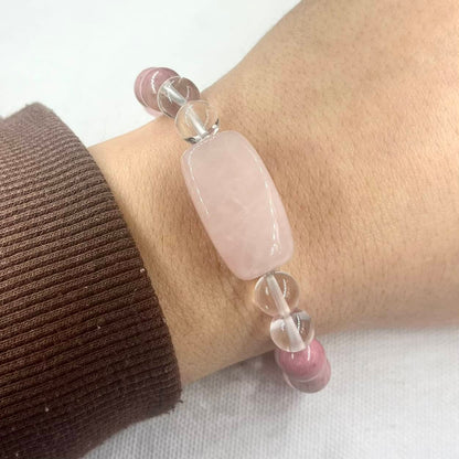 Divine Love Bracelet - Rose Quartz, Rhodochrosite & Clear Quartz