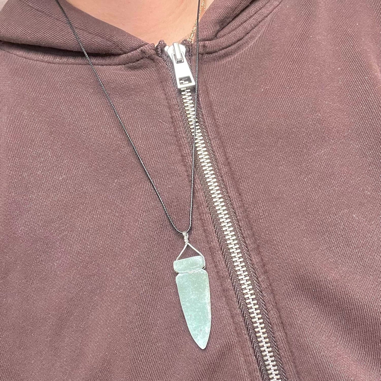Arrow Pendant - Green Aventurine