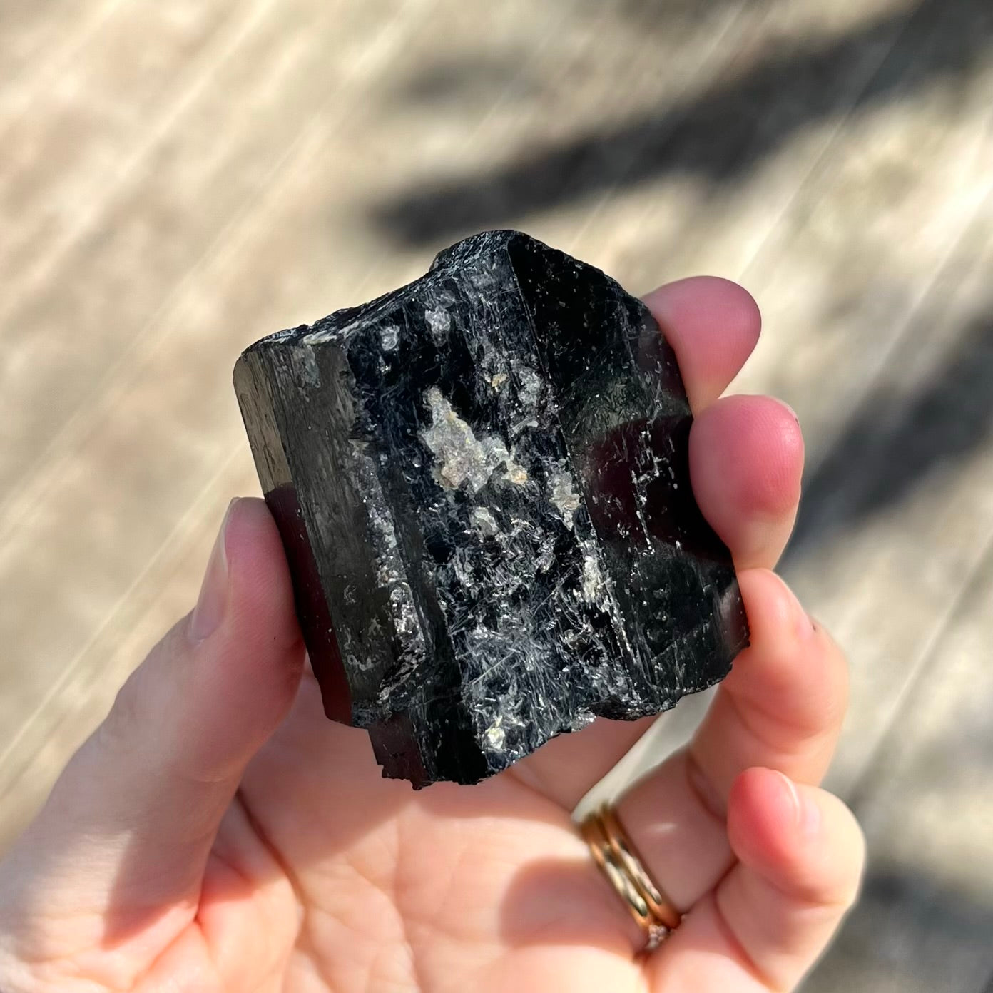 Black Tourmaline Small Raw Crystal - Protection