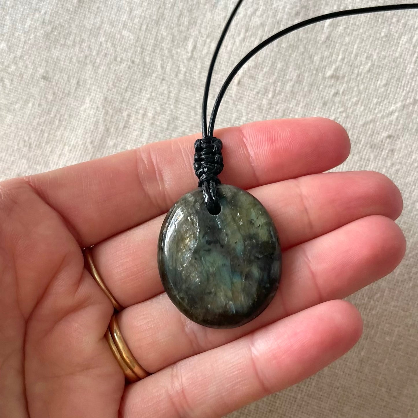 Labradorite Oval Small Pendant - ONE OF A KIND