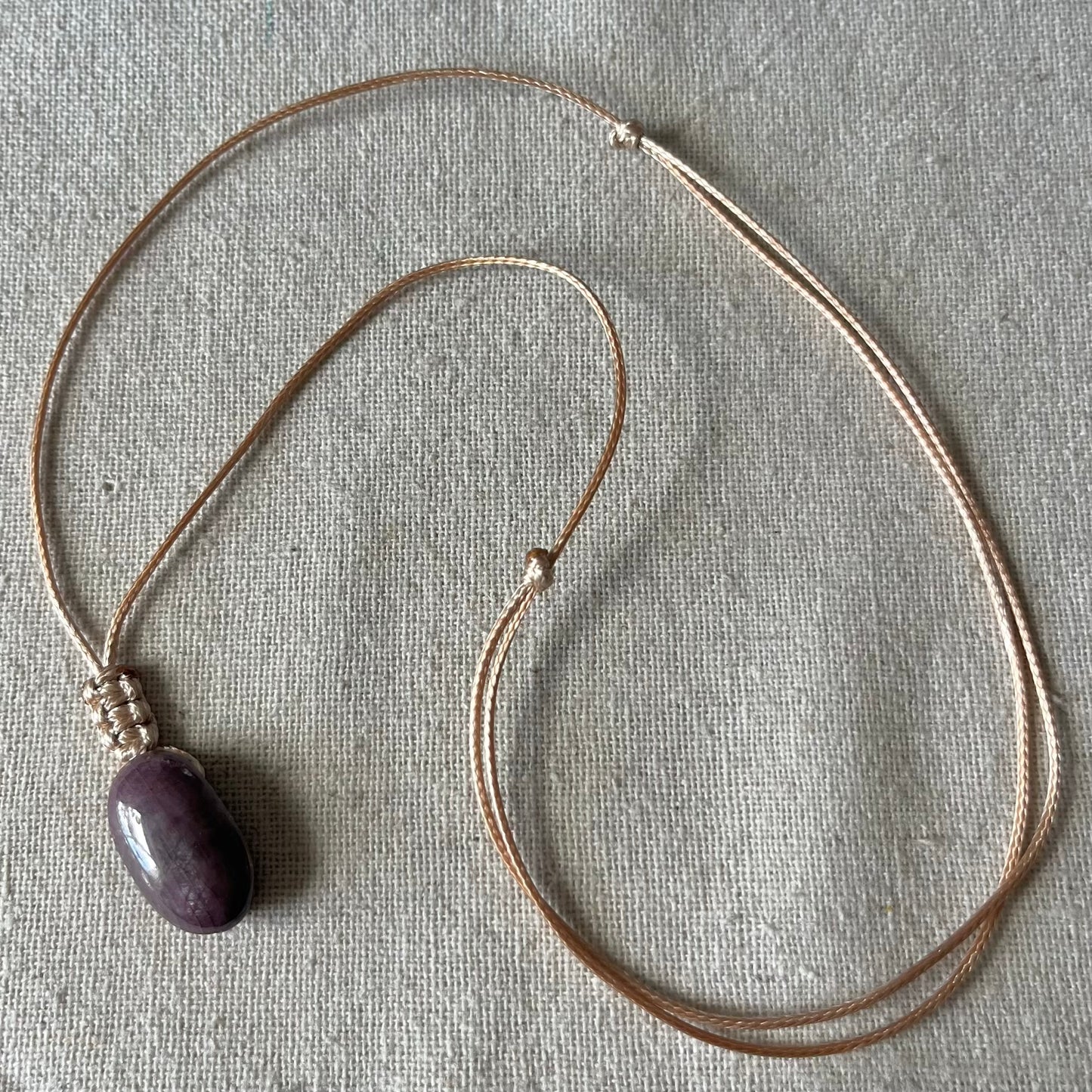 Ruby Woven Oval Pendant #2 - ONE OF A KIND