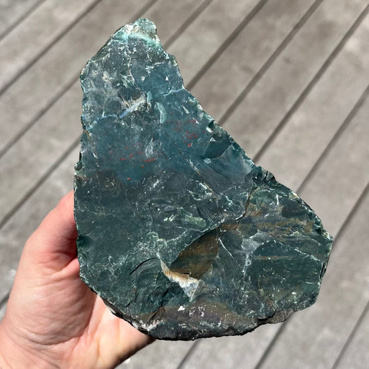 Bloodstone XL Base Cut Crystal - Vitality, Courage, Strength