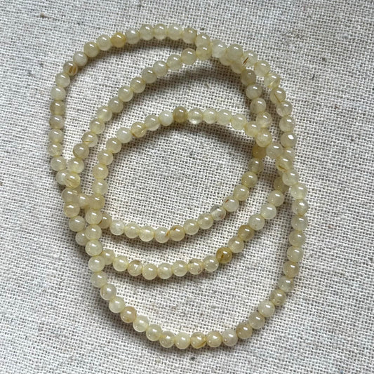 Gold Rutilated Quartz 4mm Beaded Bracelet - Illuminating