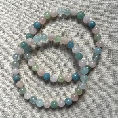 Morganite 6mm Beaded Bracelet - Divine Love