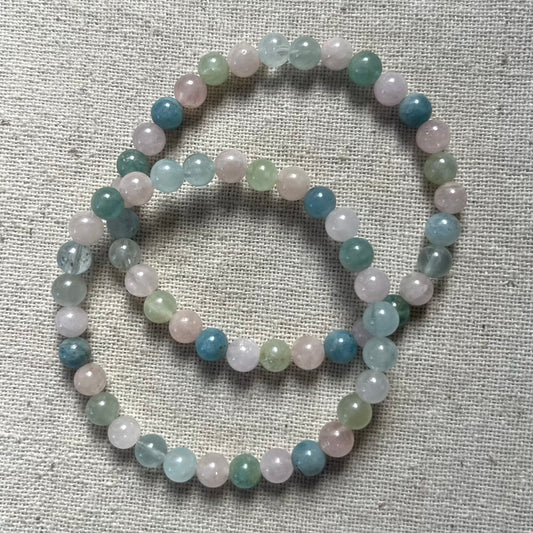Morganite 6mm Beaded Bracelet - Divine Love