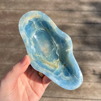Blue Onyx Large Crystal Bowl - Calm, Peace, Grounding