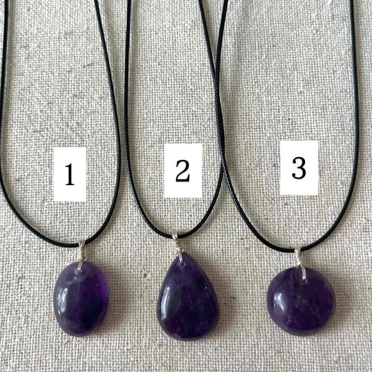 Amethyst Cabochon Pendant - ONE OF A KIND