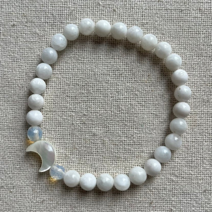 Moonlit Intuition Bracelet - Moonstone, Opalite