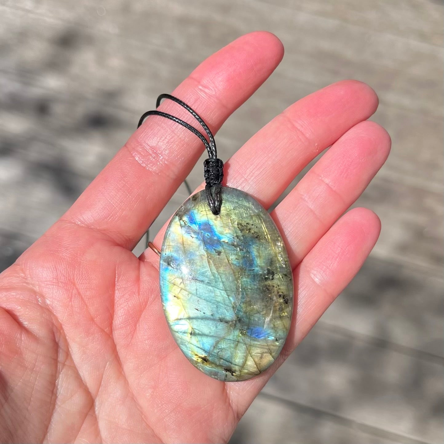 Labradorite Oval Pendant - ONE OF A KIND